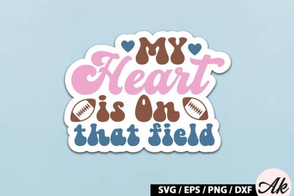 Download My Heart is on That Field Retro Stickers - Retro stickers Collection