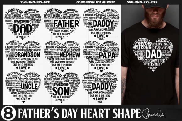 Download Father's Day Heart Shape SVG Bundle - Heart shape Collection