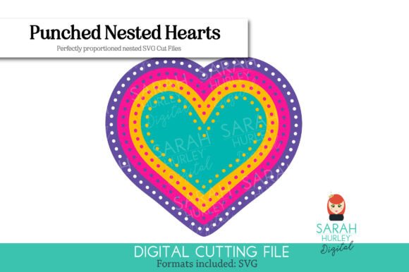 Download Punched Edge Nested Heart Shape SVGs - Heart shape Collection