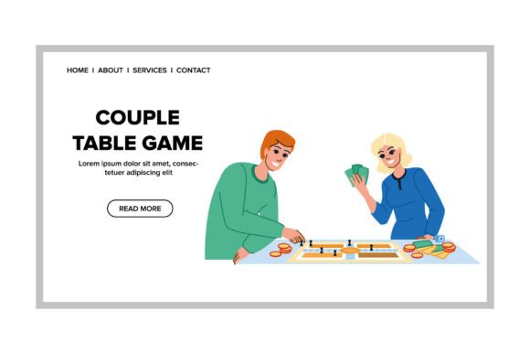 Download Couple Table Game Vector - Premium Resources