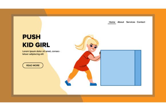 Download Push Kid Girl Vector - Premium Resources