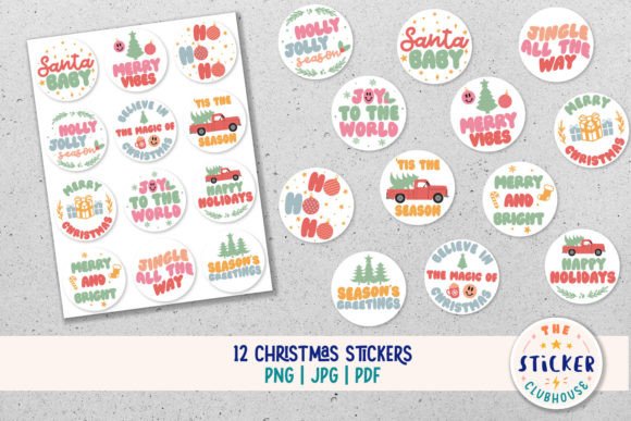 Download Retro Christmas Gift Stickers - Gift stickers Collection