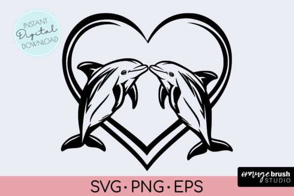 Download Dolphins SVG | Heart Shape Dolphin SVG - Heart shape Collection