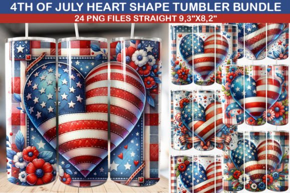 Download 4th of July Heart Shape Tumbler Bundle - Heart shape Collection