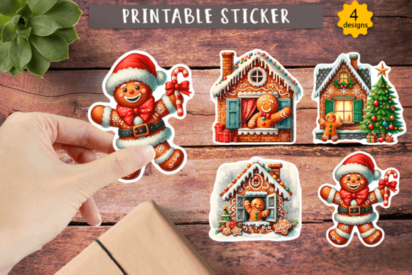 Download Christmas Gingerbread Gift Stickers - Premium Resources